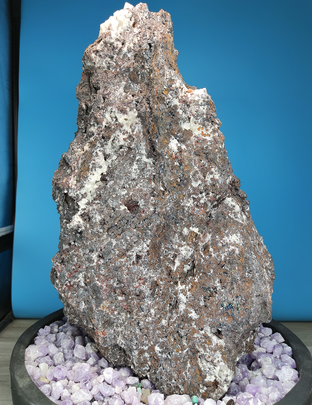 | 19KG | Top premium rare Iridescent Goethite, Turgite, Hematite, Iridescent | COLOUR: Goethite with White Quartz,Crystal | 100% natural color |
