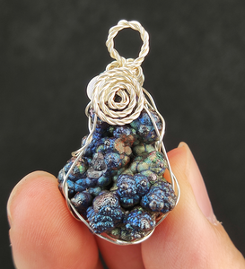 | Goethite Pendant Copper Wire Wrapped Gemstone Pendant | COLOUR: Blue, Green, Silver | 100% natural color |