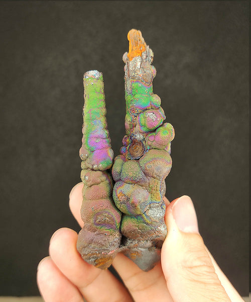 | Goethite Pillar(9cm) | Top premium rare Iridescent Goethite, Turgite, Hematite, Iridescent | COLOUR: Purple, Green | 100% natural color |