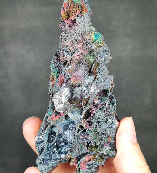 | Top premium rare Iridescent Goethite, Turgite, Hematite, Iridescent | COLOUR: Pink, Purple, green with White Quartz,Crystal | 100% natural color |