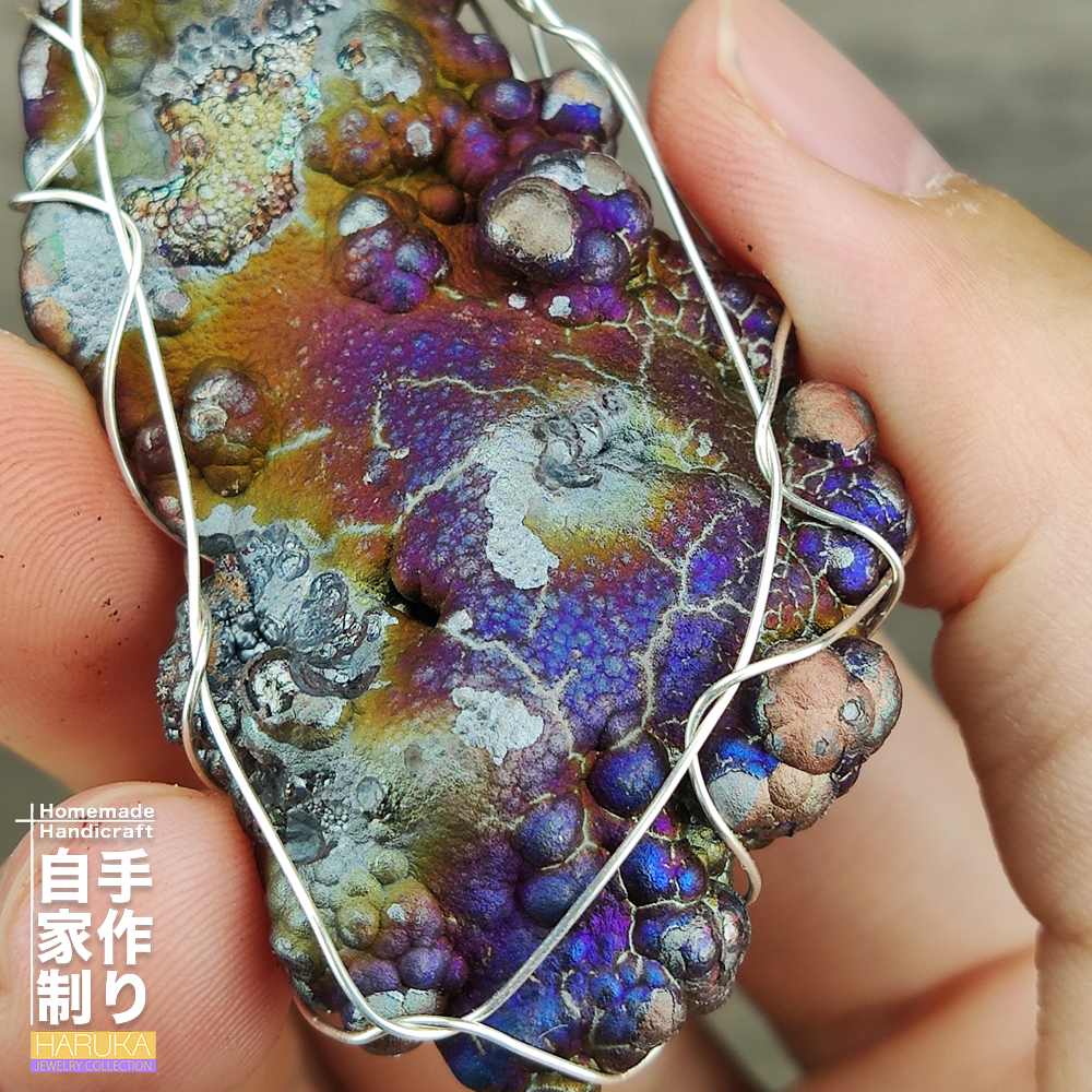 | Goethite Pendant Copper Wire Wrapped Gemstone Pendant | COLOUR: Blue, Purple | 100% natural color |