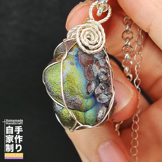「顶级」绿银系亚噜家大佛珠吊坠 | 精致厚实原石胆料 | 绿银双色显化：事业生机、招正财与强力屏蔽小人 | 马来西亚力泥