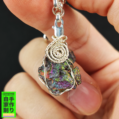 Top Grade Green-Purple Manifestation | Business Growth & Emotional Balance Strategic Enhancement | Natural Malaysian Leklai Living Stone Clasp Pendant
