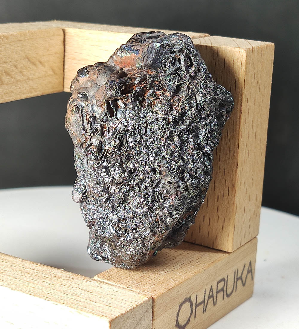| Top premium rare Iridescent Goethite, Turgite, Hematite, Iridescent | COLOUR: Silver black ,Turgite with black Calcite | 100% natural color |