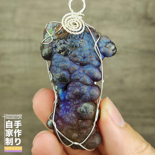 Premium Blue & Silver Leklai Pendant | 5.5cm Core | Health & Vitality (Blue) x Shielding & Wealth (Silver) | Malaysia Natural Leklai