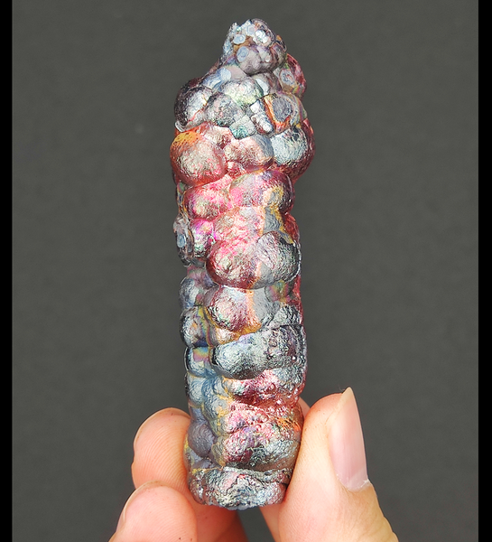 | Goethite Pillar(7.2cm) | Top premium rare Iridescent Goethite, Turgite, Hematite, Iridescent | COLOUR: Orange , Silver, Pink| 100% natural color |