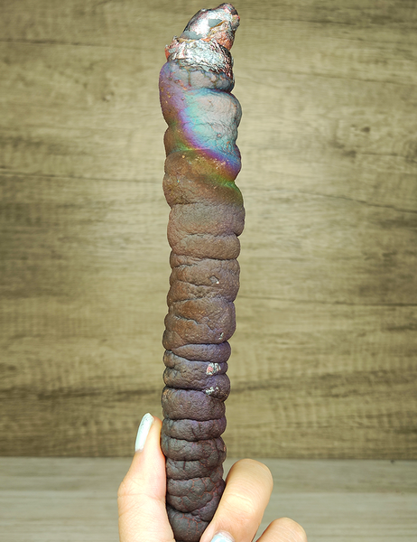 | Goethite Pillar(19cm) | Top premium rare Iridescent Goethite, Turgite, Hematite, Iridescent | COLOUR:  brown, purple,Rainbow | 100% natural color |