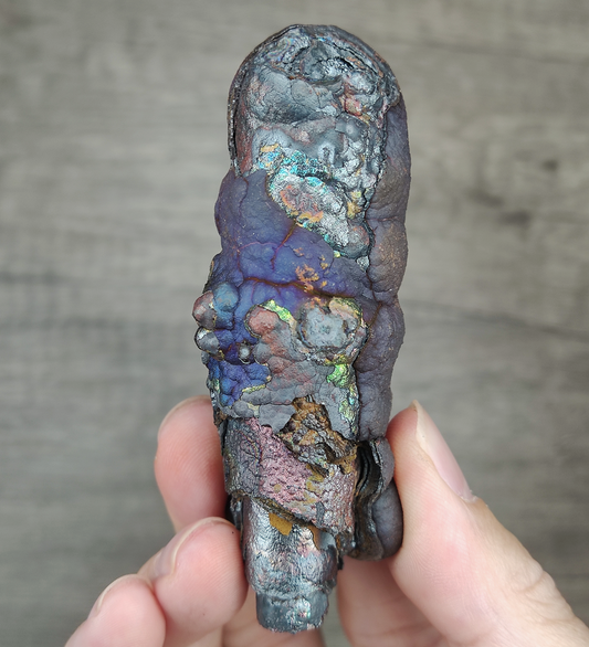 亚噜家大佛柱7.9cm | 紫银绿三色显色 | 圆头实力派厚实老料 | 屏蔽是非、提升智慧与开拓生机 | 能量权杖摆件 | 马来西亚力泥