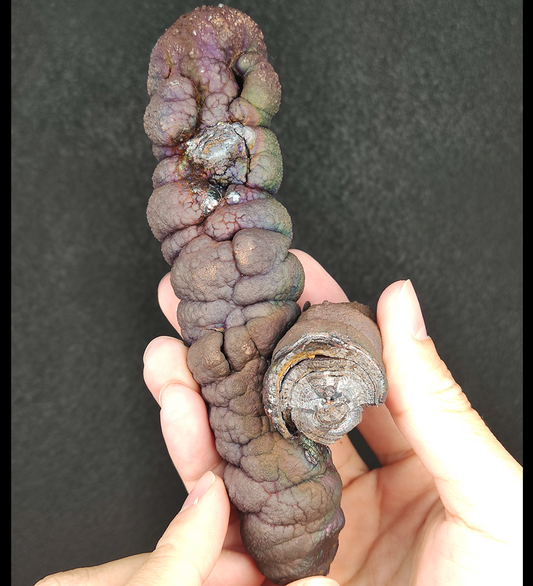 | Goethite Pillar(14.3cm) | Top premium rare Iridescent Goethite, Turgite, Hematite, Iridescent | COLOUR: Dark brown, dark blue, dark green, silver | 100% natural color |