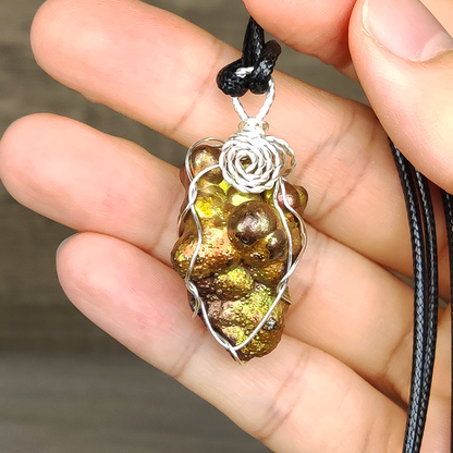 Gallstone Core Leklai Raw Stone Pendant | Golden Radiance | Concentrated Energy & Wealth Shield