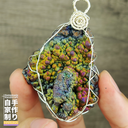 | Goethite Pendant Copper Wire Wrapped Gemstone Pendant | COLOUR: Pink, Gold, Silver, Green | 100% natural color |