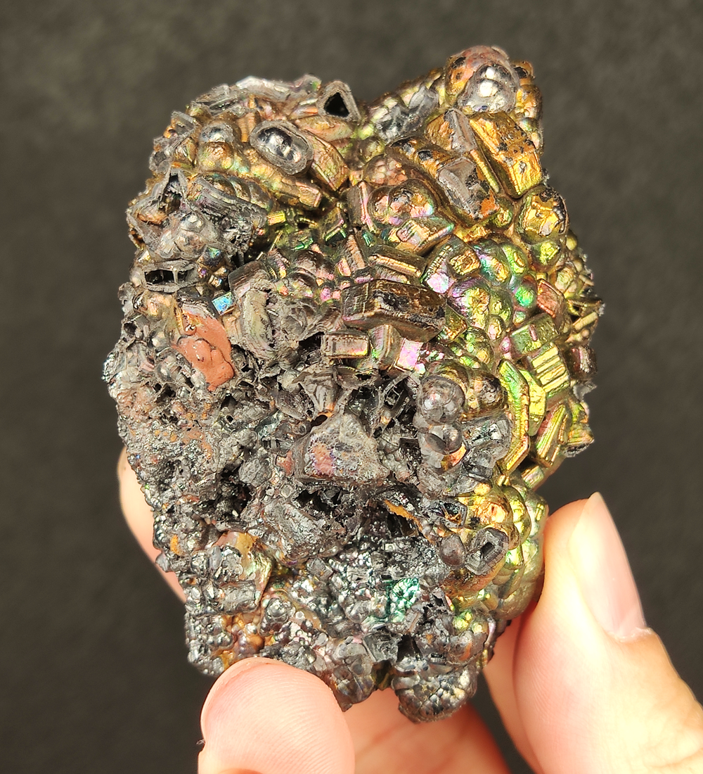 | Top premium rare Iridescent Goethite, Turgite, Hematite, Iridescent | COLOUR: Turgite with Gold Calcite | 100% natural color |