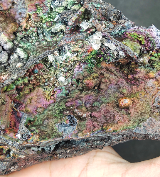 | Top premium rare Iridescent Goethite, Turgite, Hematite, Iridescent | COLOUR: Gold, pink, green with White Quartz,Crystal | 100% natural color |