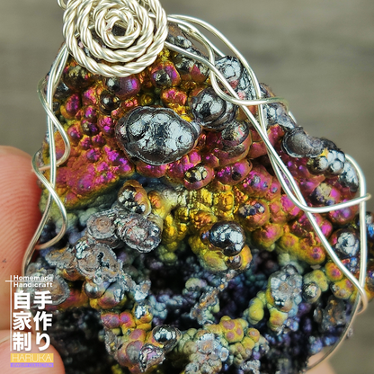 | Goethite Pendant Copper Wire Wrapped Gemstone Pendant | COLOUR: Pink, Gold, Silver, Green | 100% natural color |