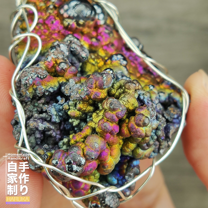 | Goethite Pendant Copper Wire Wrapped Gemstone Pendant | COLOUR: Pink, Gold, Silver, Green | 100% natural color |