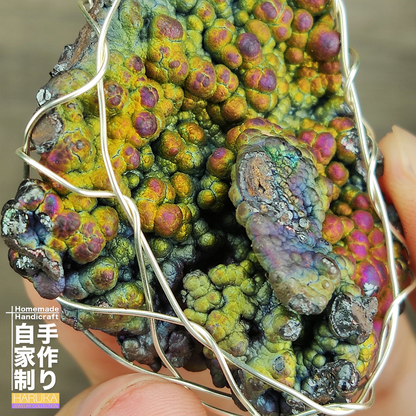 | Goethite Pendant Copper Wire Wrapped Gemstone Pendant | COLOUR: Pink, Gold, Silver, Green | 100% natural color |