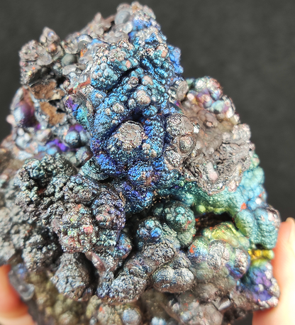 顶级“菩提珠”蓝山形态摆件 | 银蓝紫爆色之最 | 靠山型能量 | 企业级稳固根基与智慧决策 | 马来西亚力泥 | 附送专属摆件木架