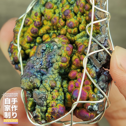 | Goethite Pendant Copper Wire Wrapped Gemstone Pendant | COLOUR: Pink, Gold, Silver, Green | 100% natural color |