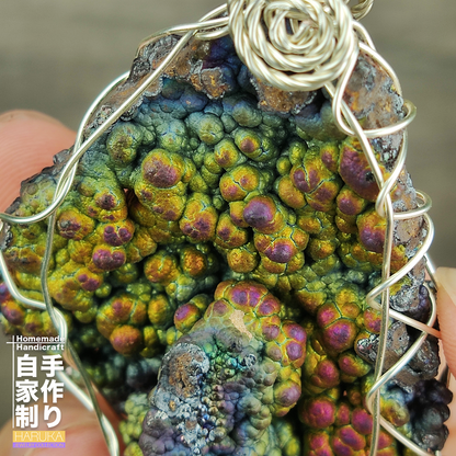 | Goethite Pendant Copper Wire Wrapped Gemstone Pendant | COLOUR: Pink, Gold, Silver, Green | 100% natural color |