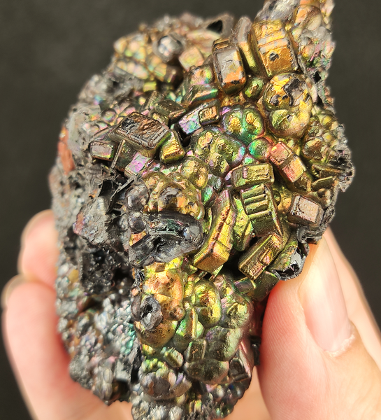 | Top premium rare Iridescent Goethite, Turgite, Hematite, Iridescent | COLOUR: Turgite with Gold Calcite | 100% natural color |