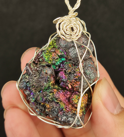 Ultimate Color Calcite Pendant | Collection Grade Rare Specimen | Multi-Spectral Manifestation & Wealth Shield | Natural Malaysian Leklai