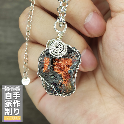 Orange Crystal Leklai Pendant | Full Crystalline Teeth - Synergy of Vitality and Strength
