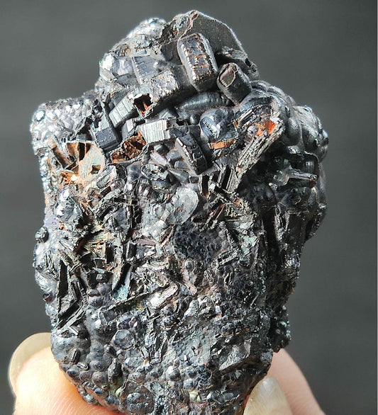| Top premium rare Iridescent Goethite, Turgite, Hematite, Iridescent | COLOUR: Silver black ,Turgite with black Calcite | 100% natural color |