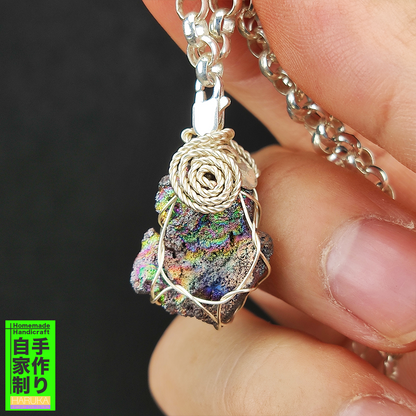 Top Grade Green-Purple Manifestation | Business Growth & Emotional Balance Strategic Enhancement | Natural Malaysian Leklai Living Stone Clasp Pendant