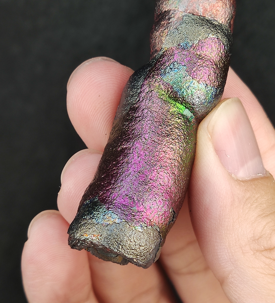 | Goethite Pillar(6.2cm) | Top premium rare Iridescent Goethite, Turgite, Hematite, Iridescent | COLOUR: Silver, Pink, Green, Orange | 100% natural color |