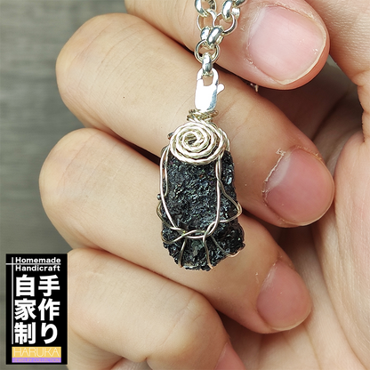 Top Grade Black Calcite Mini Leklai Charm | Silver-Black Aesthetic - Portable Wealth & Stability Stone