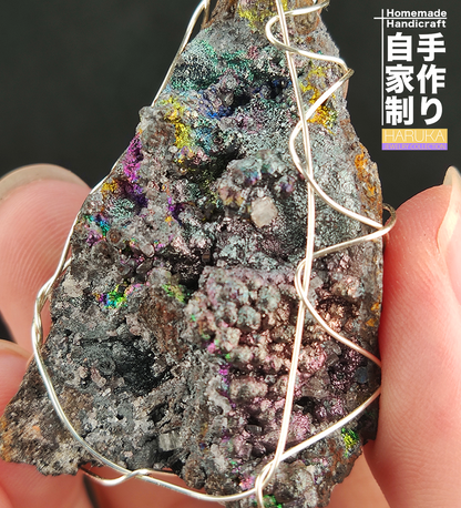 Sparkling Rainbow Leklai Pendant | Diamond Series | 7x3cm Large Size | Ultimate Luck & Aura Enhancement | Universal Heart Malaysian Energy Stone
