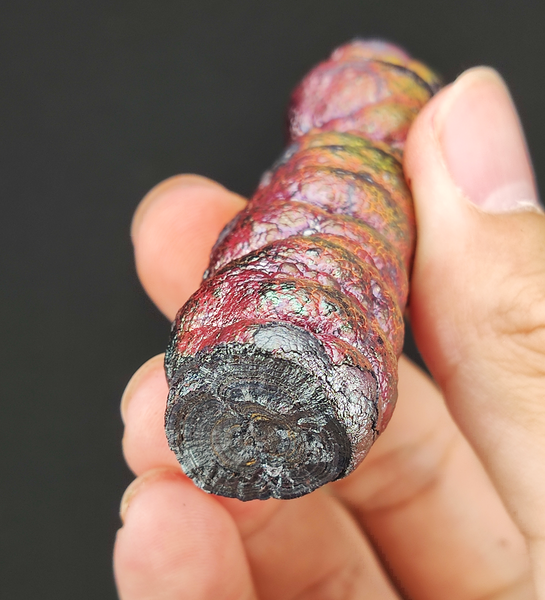 | Goethite Pillar(7.2cm) | Top premium rare Iridescent Goethite, Turgite, Hematite, Iridescent | COLOUR: Orange , Silver, Pink| 100% natural color |