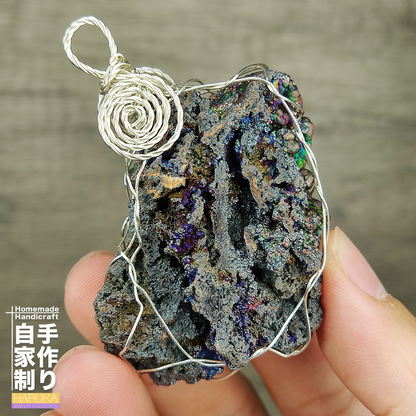 Premium "Rare" Rainbow Diamond Pendant | 5-Color Spectrum (Red/Green/Purple/Gold/Silver) | Peak Energy Medium Core | All-Around Fortune & Protection | Malaysia Natural Leklai