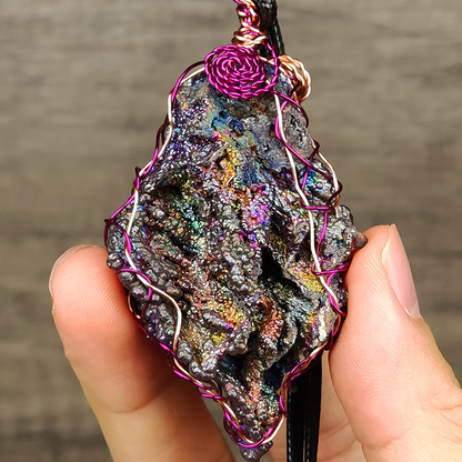 Grand Awakening Rainbow Leklai Pendant | Purple & Green Radiance | Master Aura Protection & Career Wisdom
