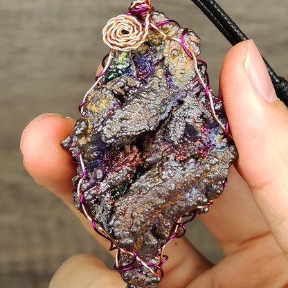 Grand Awakening Rainbow Leklai Pendant | Purple & Green Radiance | Master Aura Protection & Career Wisdom