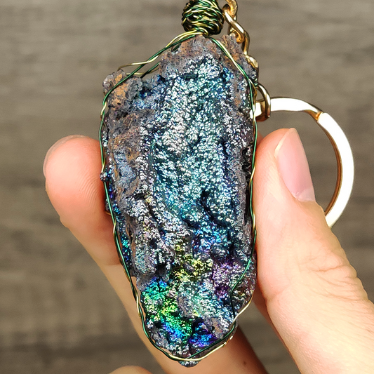| Goethite Pendant Copper Wire Wrapped Gemstone Pendant | COLOUR: Green | 100% natural color |