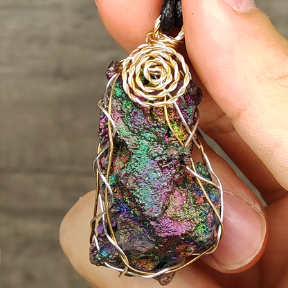 Heart Blossom Rainbow Leklai Pendant | Pink & Green Radiance | Harmonious Attraction & Career Vitality