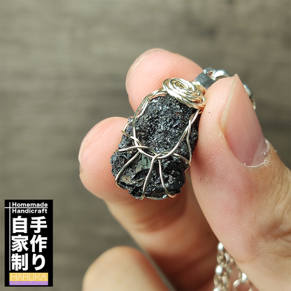 Top Grade Black Calcite Mini Leklai Charm | Silver-Black Aesthetic - Portable Wealth & Stability Stone