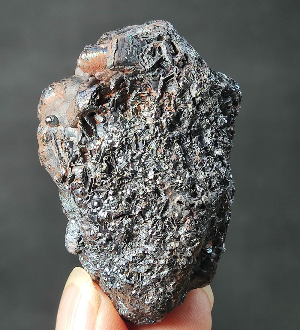 | Top premium rare Iridescent Goethite, Turgite, Hematite, Iridescent | COLOUR: Silver black ,Turgite with black Calcite | 100% natural color |