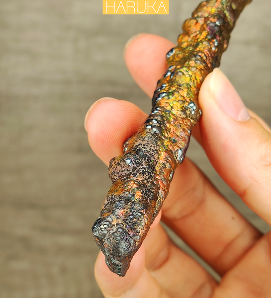 | Goethite Pillar(9.7cm) | Top premium rare Iridescent Goethite, Turgite, Hematite, Iridescent | COLOUR: gold , Silver | 100% natural color |