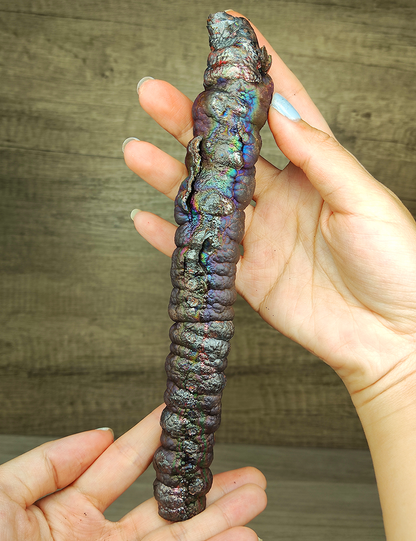 | Goethite Pillar(19cm) | Top premium rare Iridescent Goethite, Turgite, Hematite, Iridescent | COLOUR:  brown, purple,Rainbow | 100% natural color |