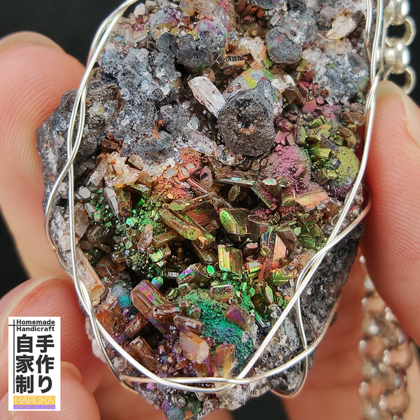 | Top premium rare Iridescent Goethite, Turgite, Hematite, Iridescent | COLOUR: Rainbow ,Turgite with gold Calcite &amp; White Quartz,Crystal | 100% natural color |