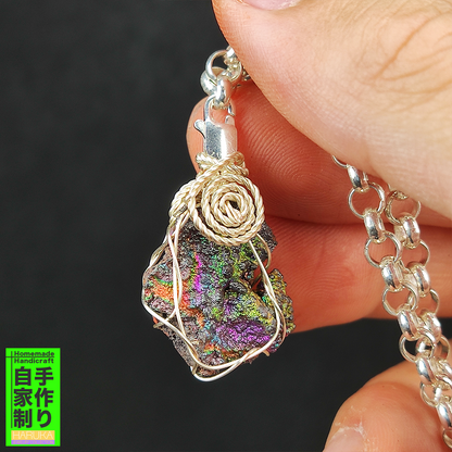 Top Grade Green-Purple Manifestation | Business Growth & Emotional Balance Strategic Enhancement | Natural Malaysian Leklai Living Stone Clasp Pendant