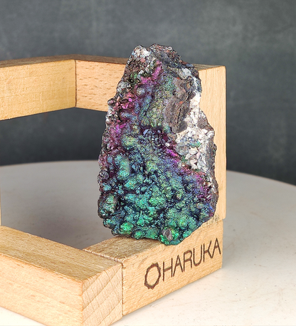 [Elite Mini] Mountain-Shape Rainbow Leklai Display | Green, Purple & Pink Manifestation | Gallstone Core | Success & Wisdom Support