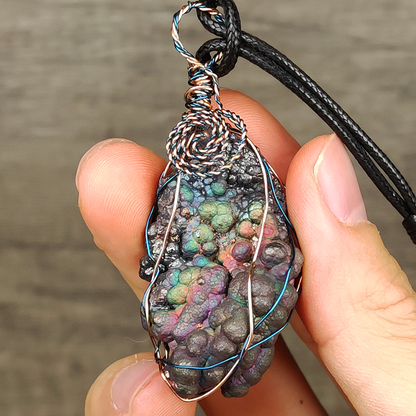 Bead Gallstone Core Leklai Pendant | Pink & Green Radiance | Concentrated Energy & Career Harmony