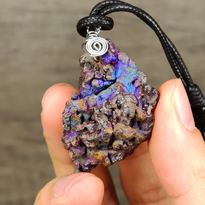 | Goethite Pendant Copper Wire Wrapped Gemstone Pendant | COLOUR: Purple | 100% natural color |