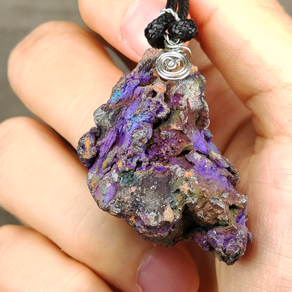Mystic Purple Rainbow Leklai Pendant | Pure Purple Radiance | Spiritual Wisdom & Calm Aura Shield