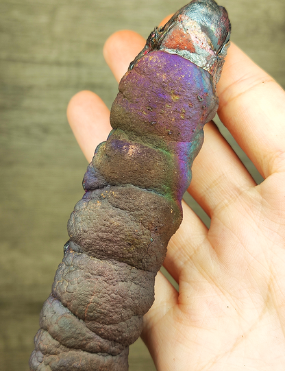 | Goethite Pillar(19cm) | Top premium rare Iridescent Goethite, Turgite, Hematite, Iridescent | COLOUR:  brown, purple,Rainbow | 100% natural color |