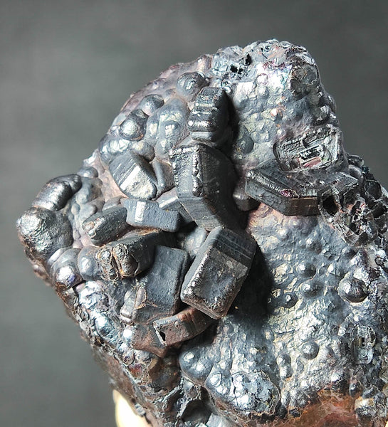 | Top premium rare Iridescent Goethite, Turgite, Hematite, Iridescent | COLOUR: Silver black ,Turgite with black Calcite | 100% natural color |