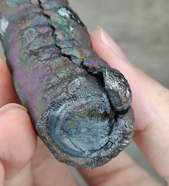 | Goethite Pillar(5.6cm) | Top premium rare Iridescent Goethite, Turgite, Hematite, Iridescent | COLOUR: brown, green, purple | 100% natural color |